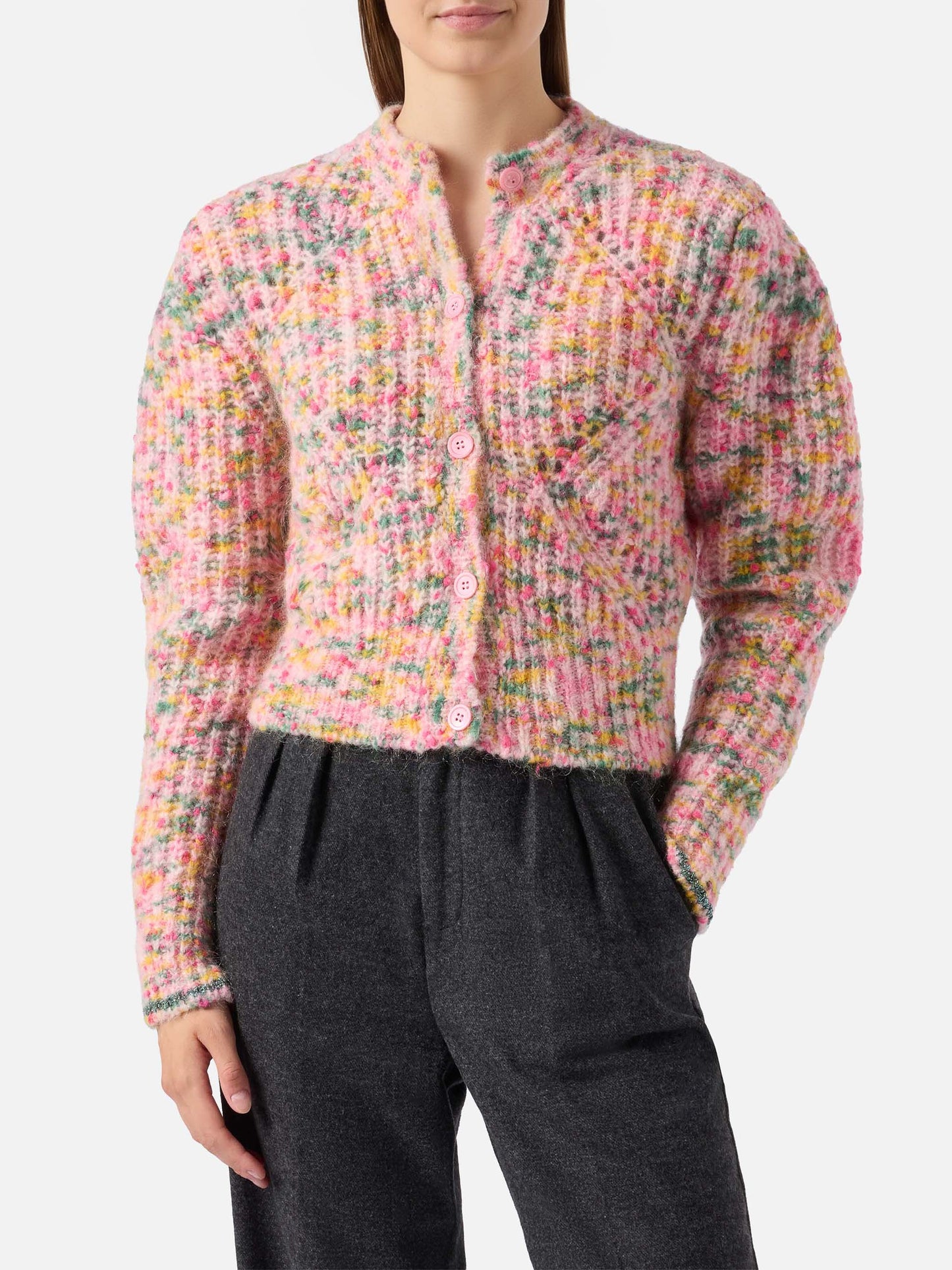 Mabelle multicolor mouliné yarn cardigan