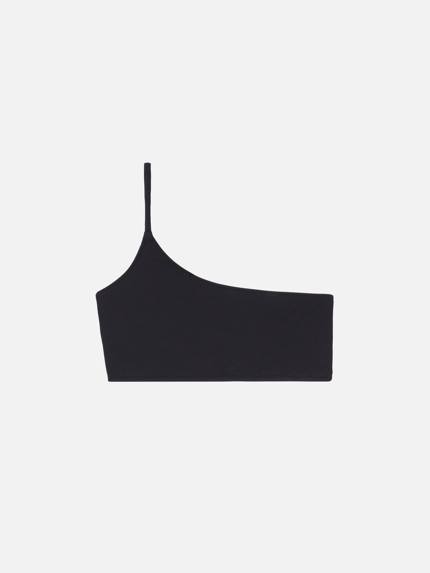 Bralette monospalla Macy a costine nero