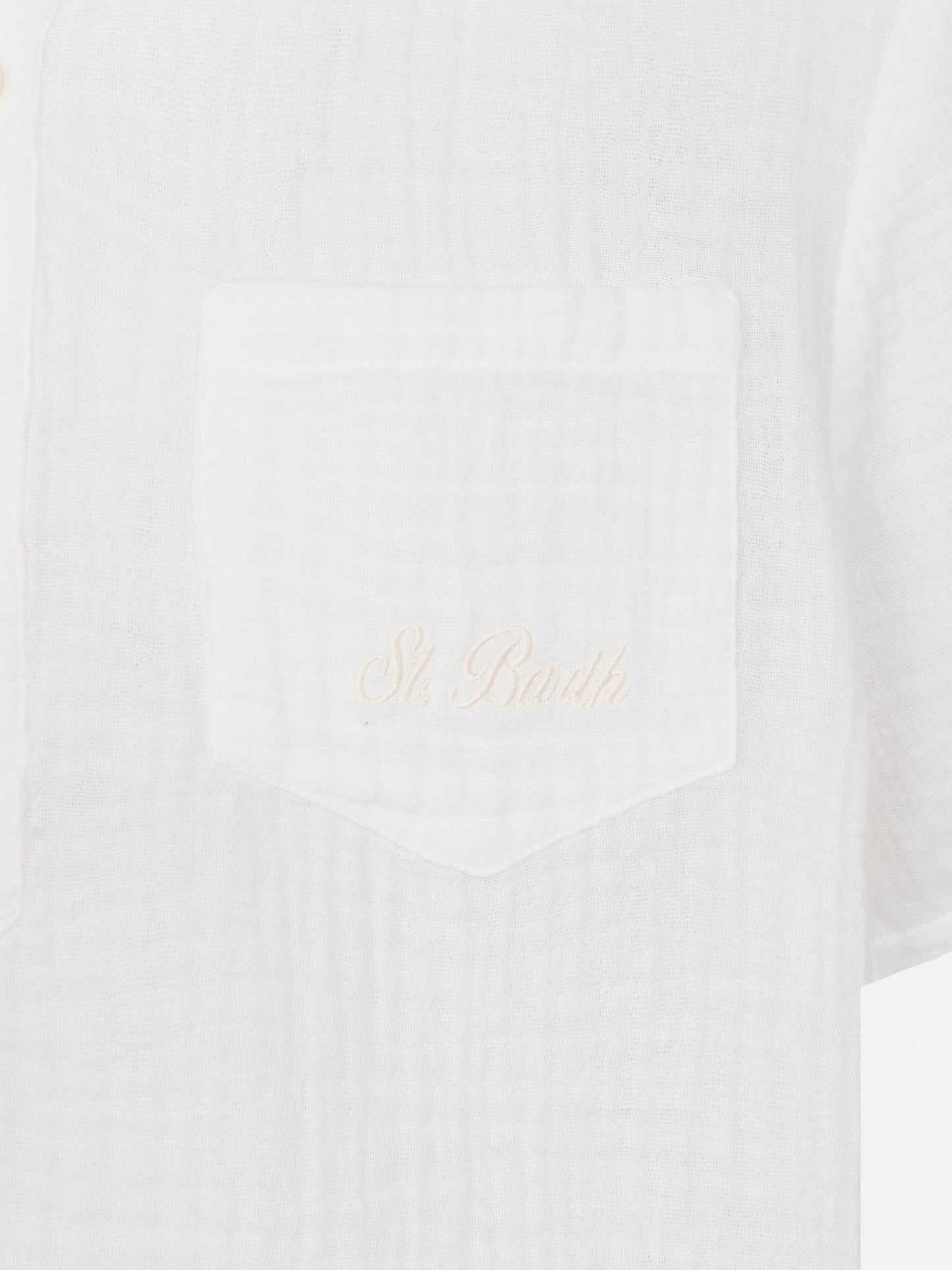 White cotton gauze polo shirt Madeira - MC2 Saint Barth