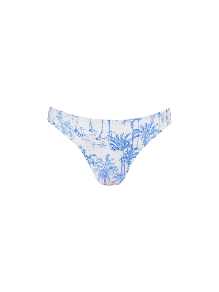 Maia High-Waist-Badeslip mit Toile-de-Jouy-Print