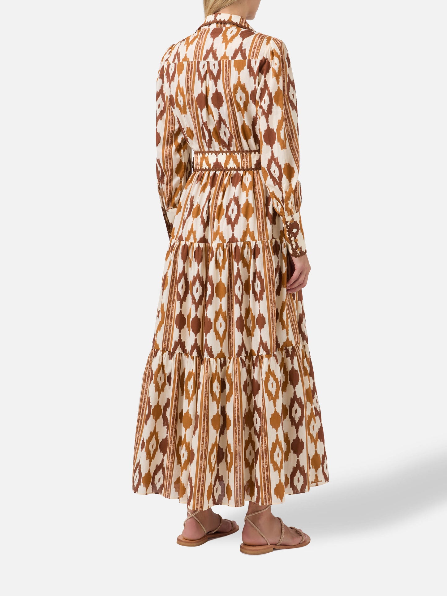 Long shirt dress Marbella with ikat print