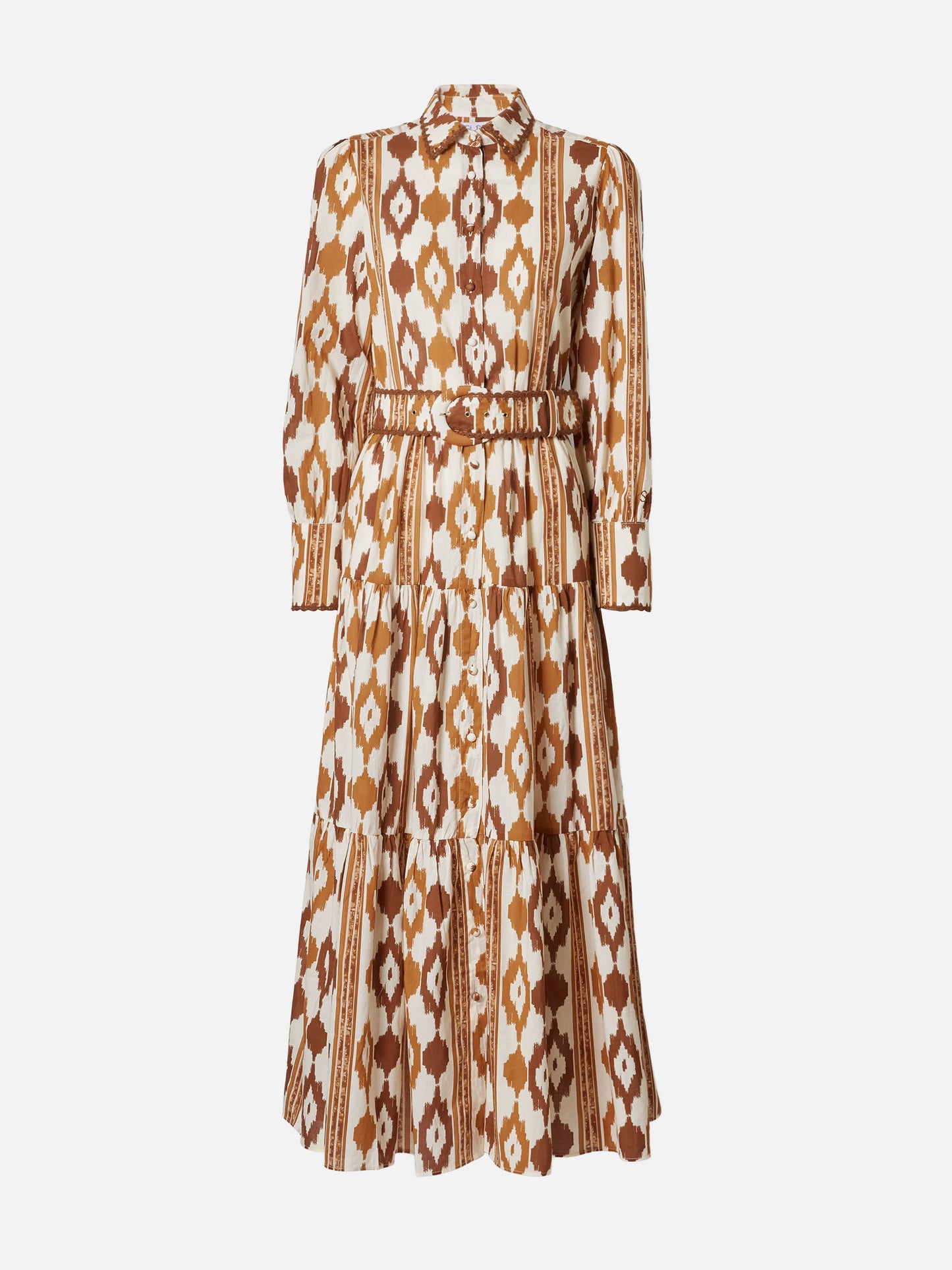 Long shirt dress Marbella with ikat print