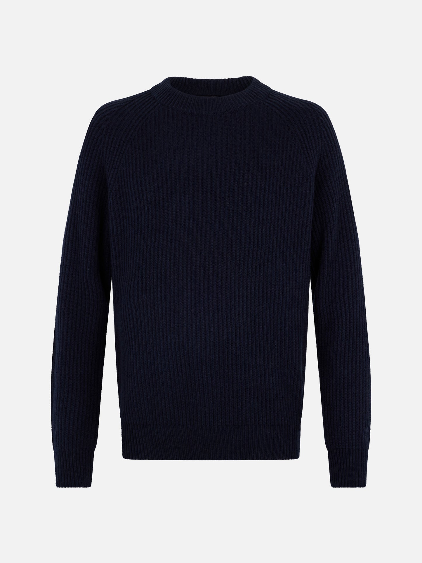 Man navy blue cashmere blend ribbed sweater Marine