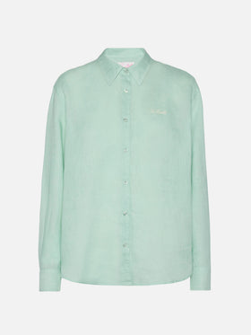 Camicia classica in lino Meredith con ricamo Saint Barth