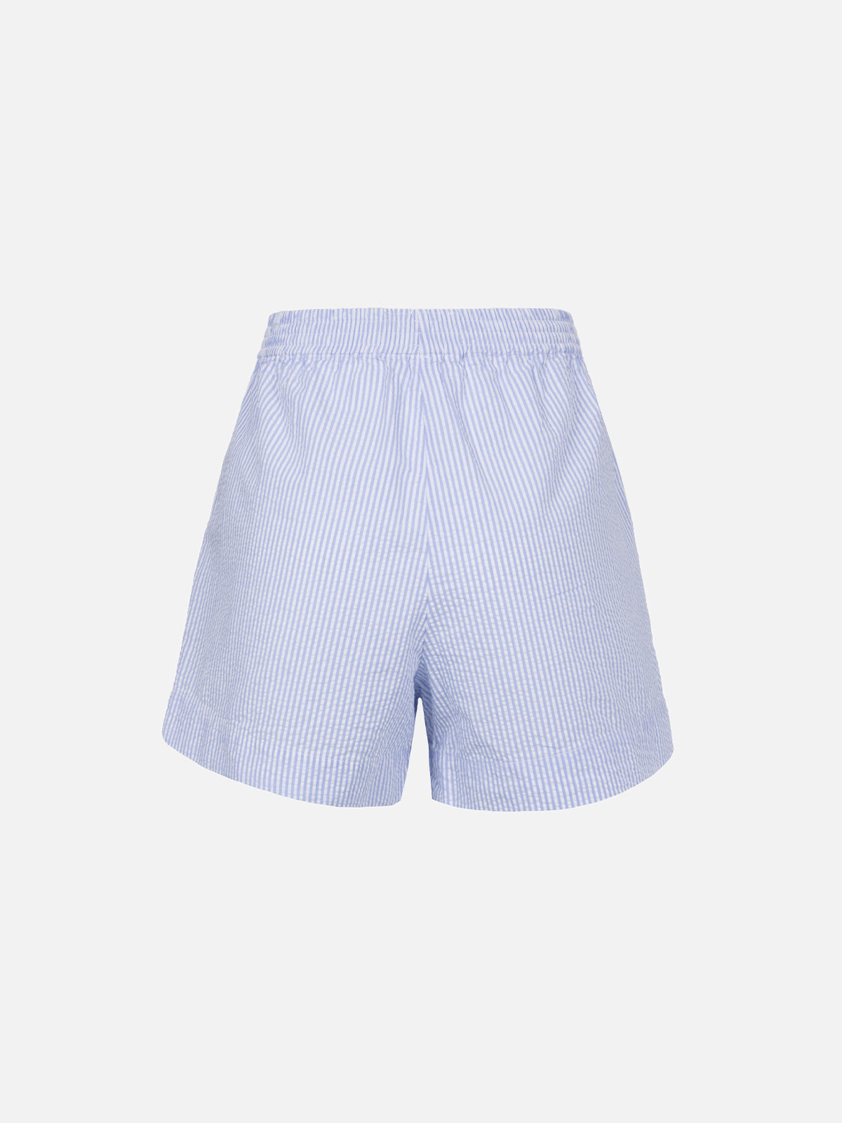 Meave seersucker cotton pull-up shorts with light blue striped print - MC2 Saint Barth