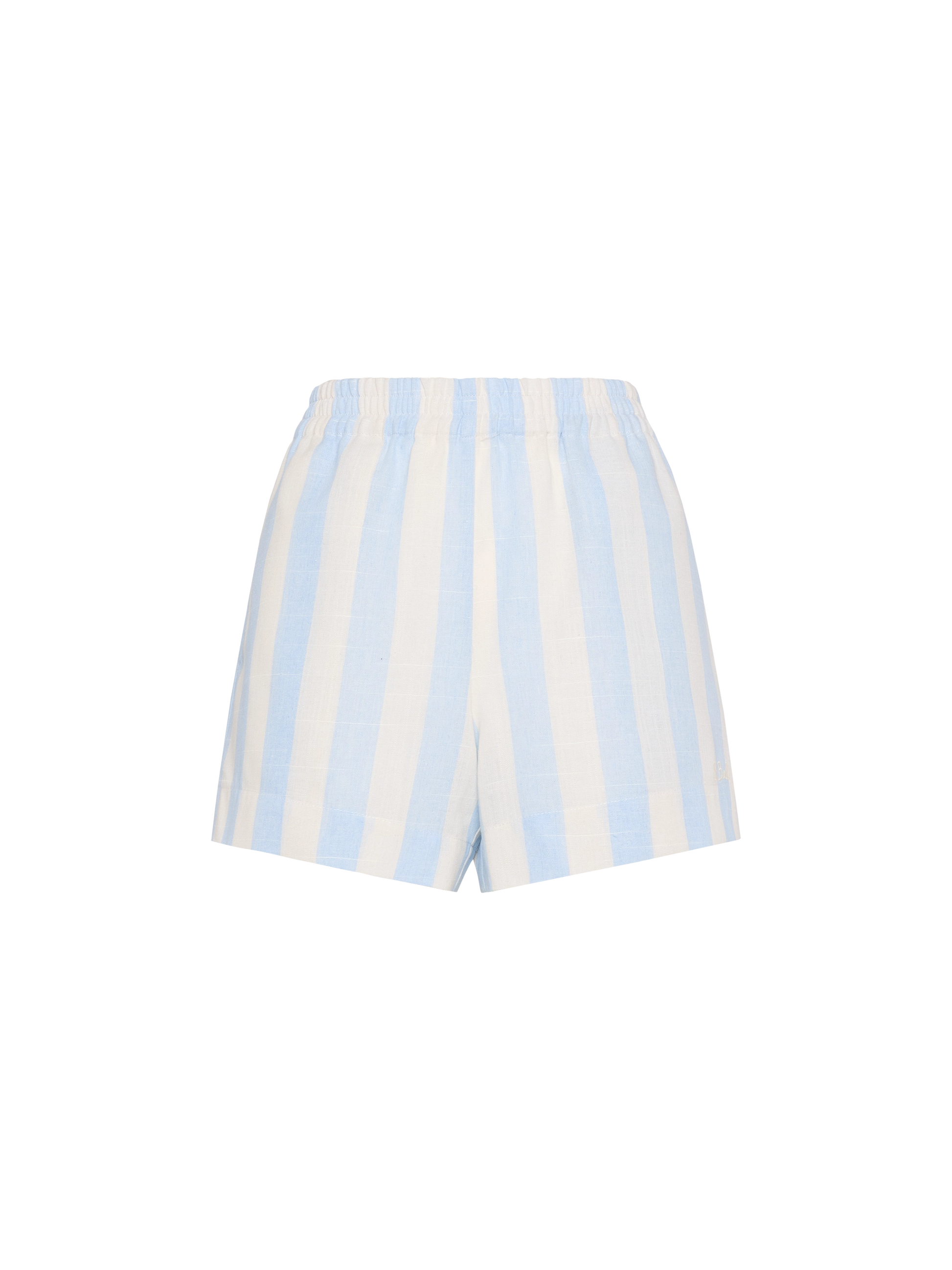 Meave linen pull up shorts with light blue striped print - MC2 Saint Barth