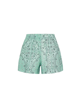 Meave linen pull up shorts with bandanna print