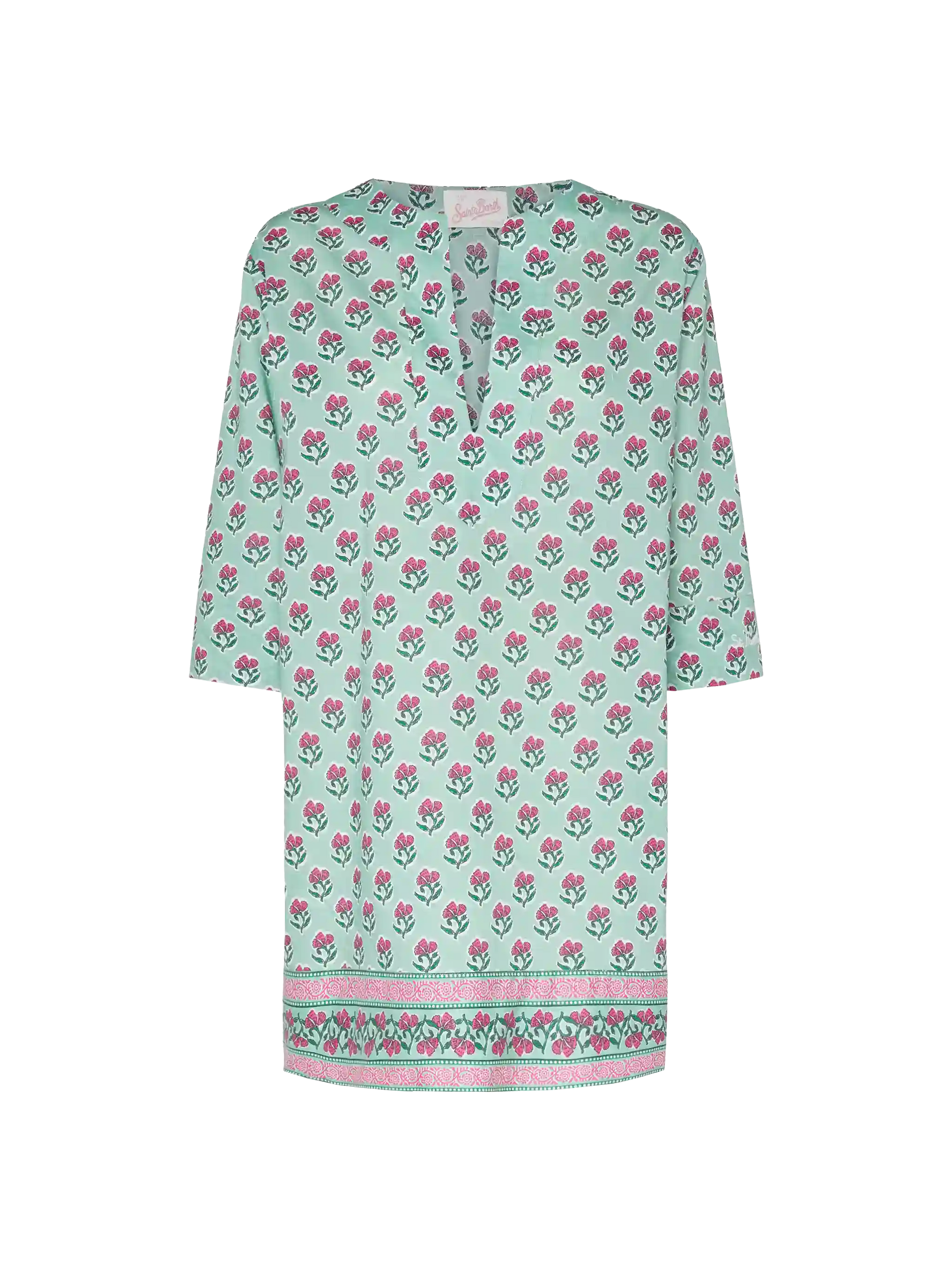 Macha cotton tunic dress with floral print - MC2 Saint Barth