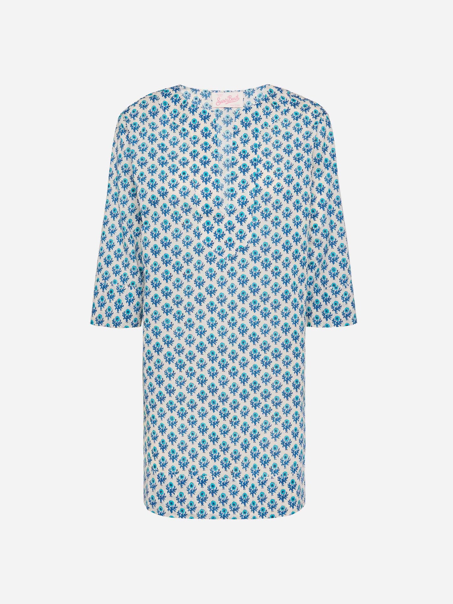 Macha cotton tunic dress with floral print - MC2 Saint Barth