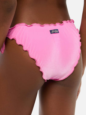Bikini triangolo classico Sagittarius Moon in velluto color rosa