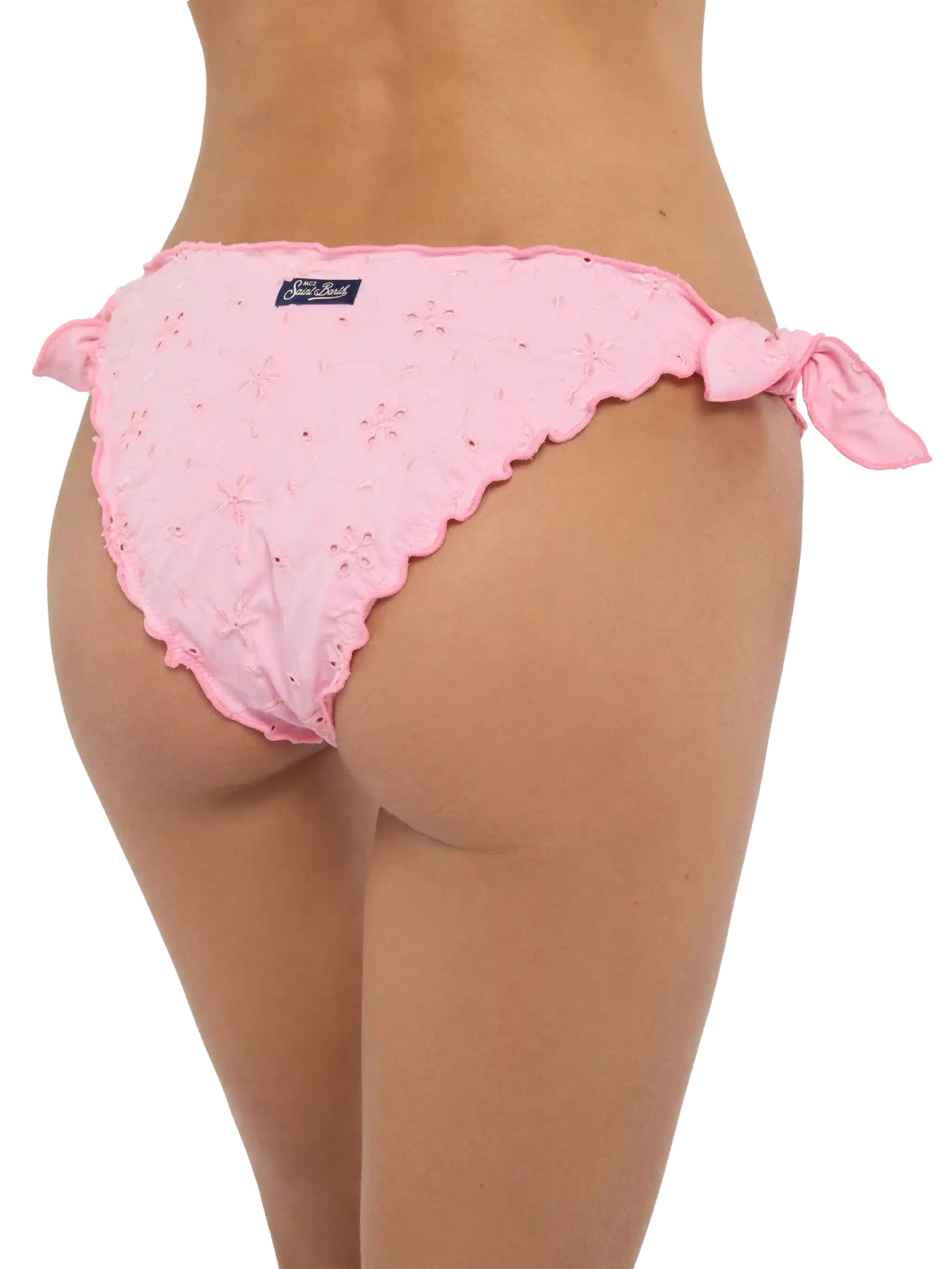 Moon pink Sangallo lace classic swim briefs - MC2 Saint Barth