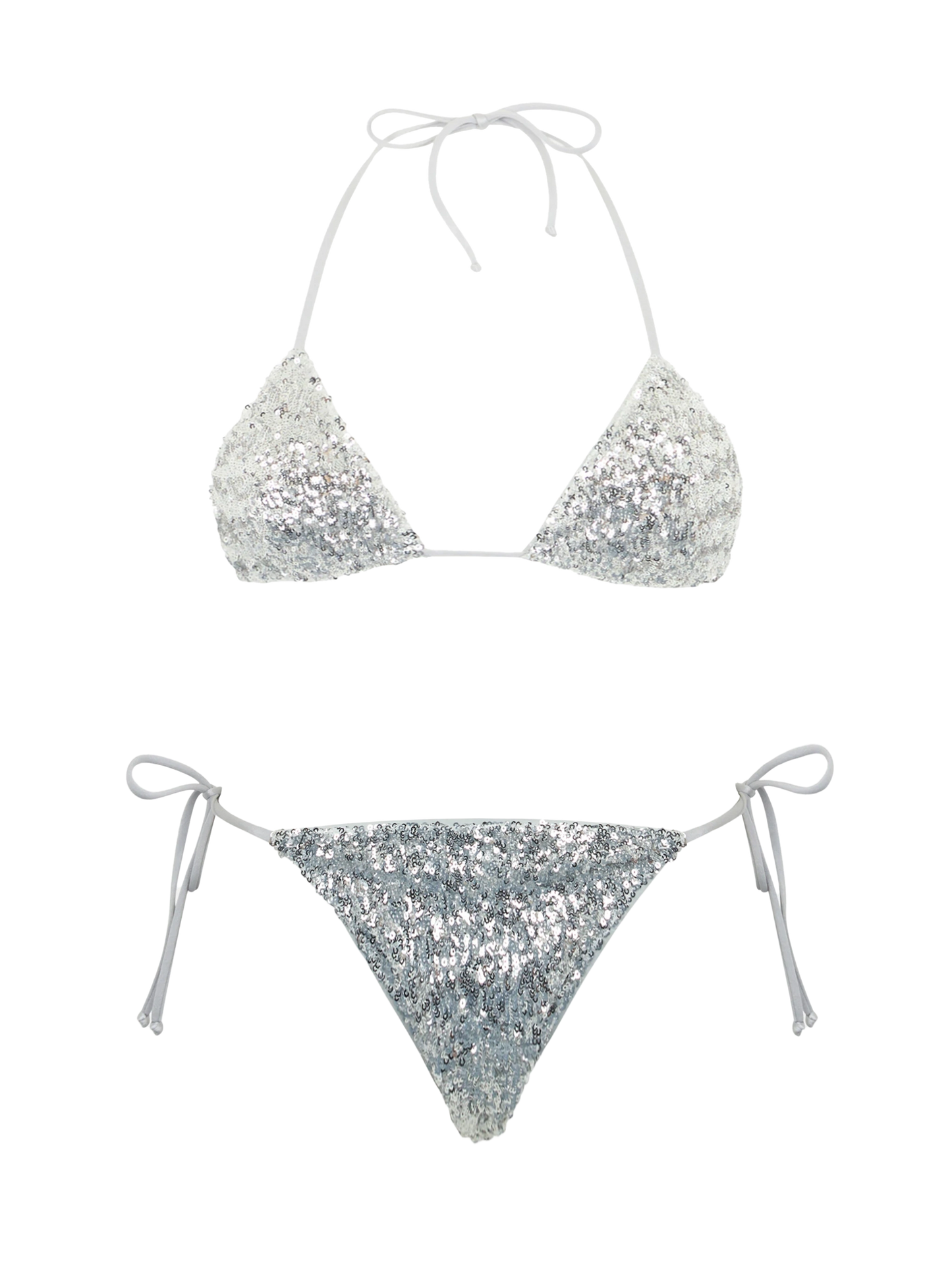 Triangel-Bikini mit silbernen Pailletten für Damen Leah Marielle