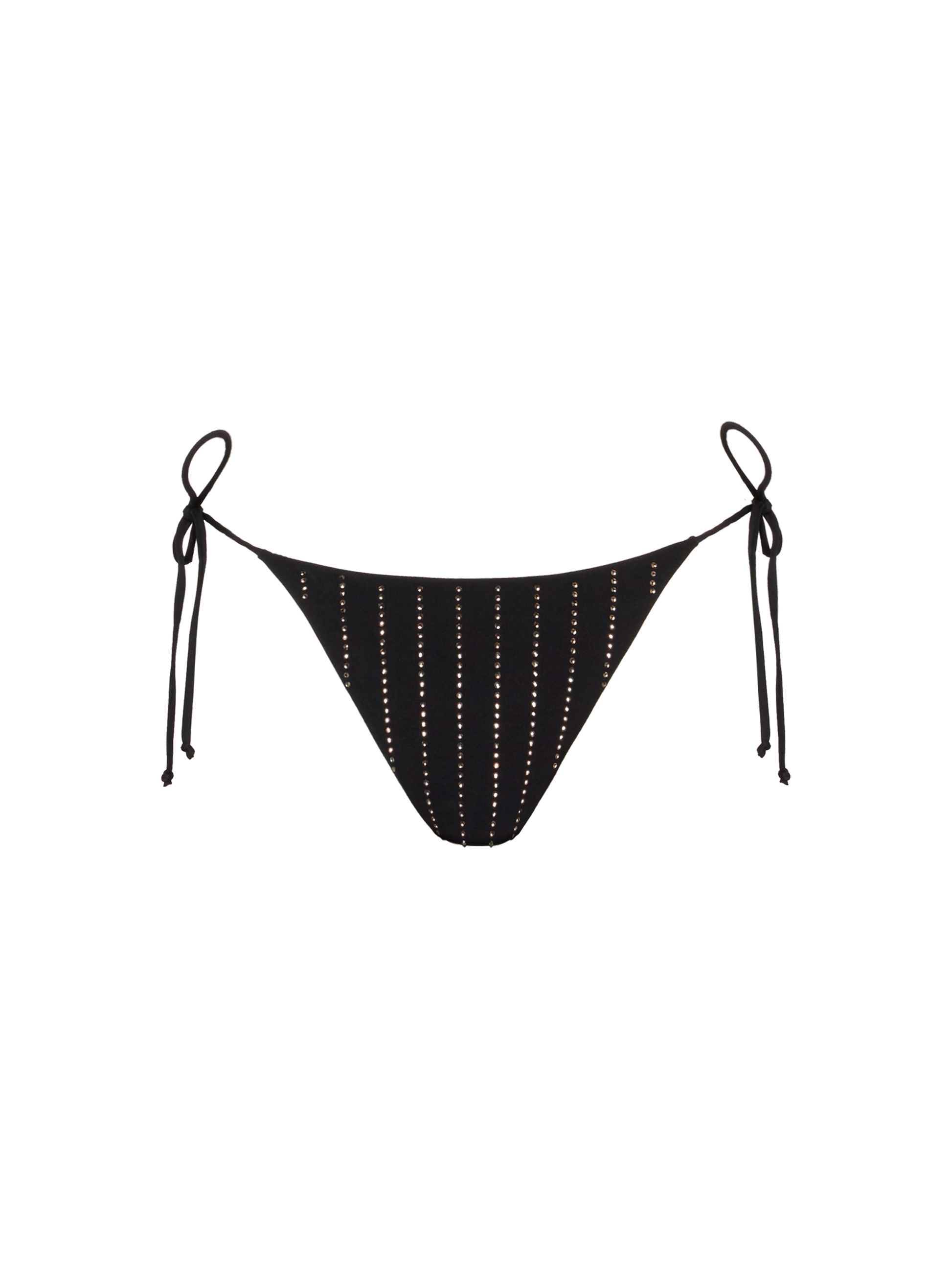 Marielle black classic swim briefs with striped rhinestone embellishment - MC2 Saint Barth