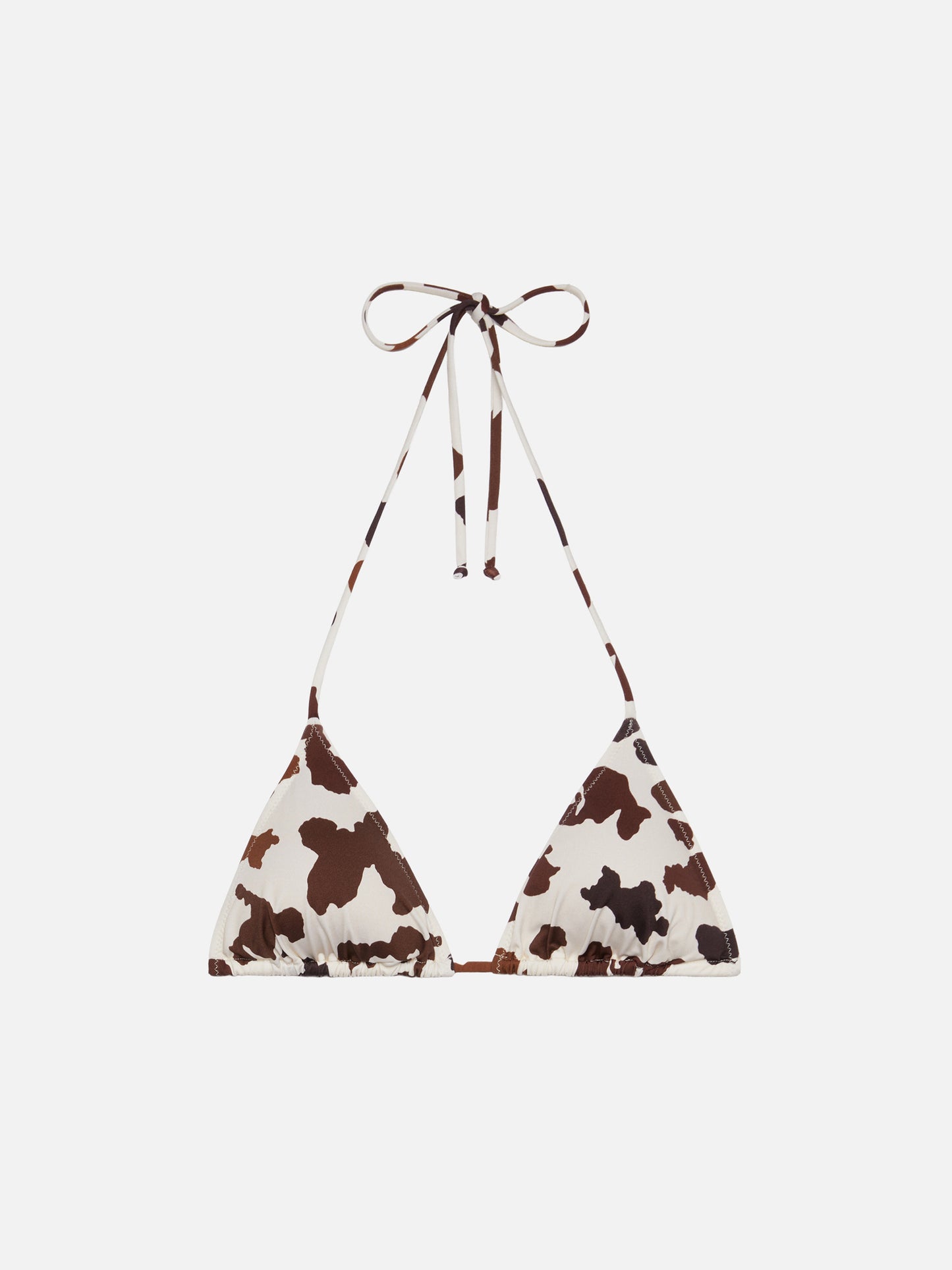 Leah triangle top swimsuit with cow skin print