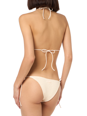Woman cream crinkle triangle bikini Guiana Marielle - MC2 Saint Barth