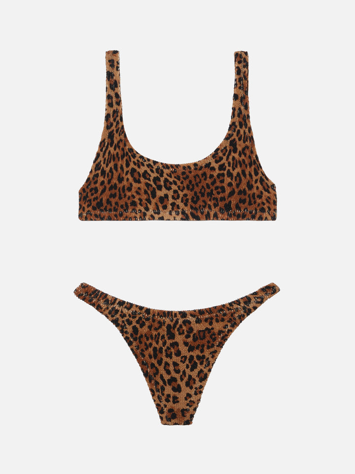 Crinkle bralette bikini Naima Naomi with animalier print