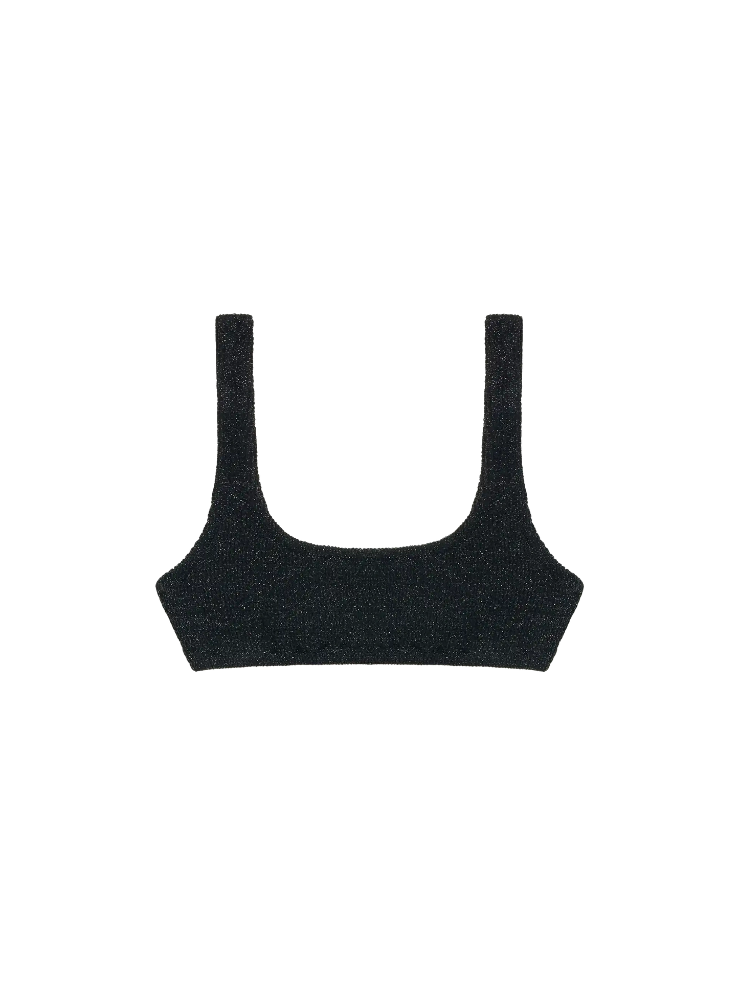 Naima black lurex crinkle classic bralette top - MC2 Saint Barth