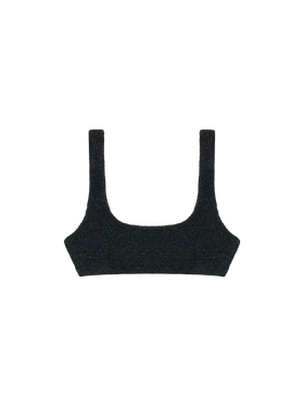 Naima black lurex crinkle classic bralette top - MC2 Saint Barth