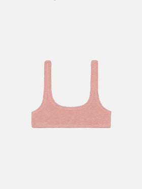 Naima crinkle classico top a bralette rosa