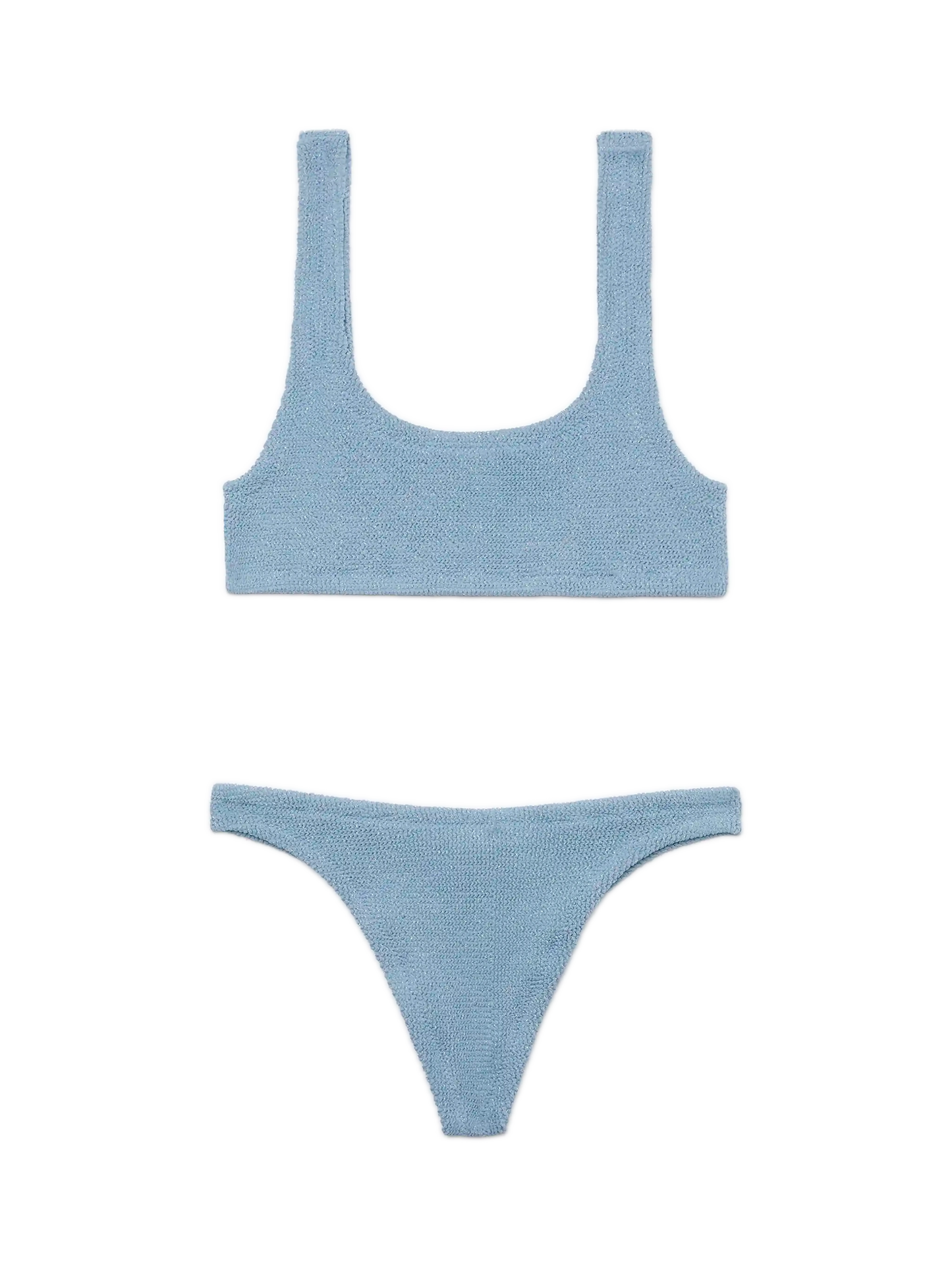 Avio blue lurex crinkle classic bralette bikini Naima Naomi - MC2 Saint Barth