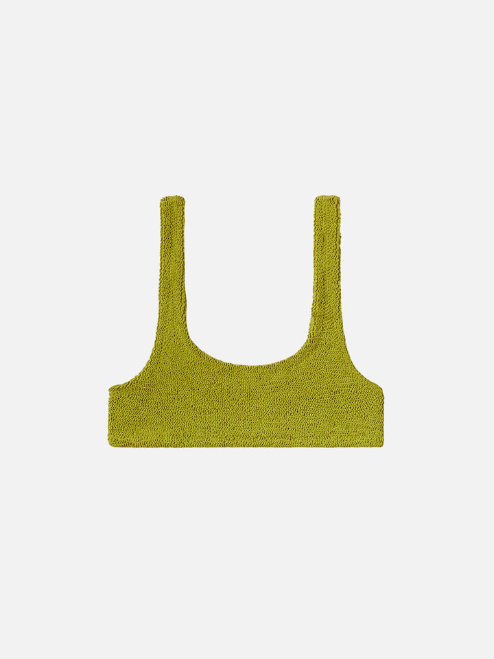 Naima crinkle classico top a bralette pistacchio