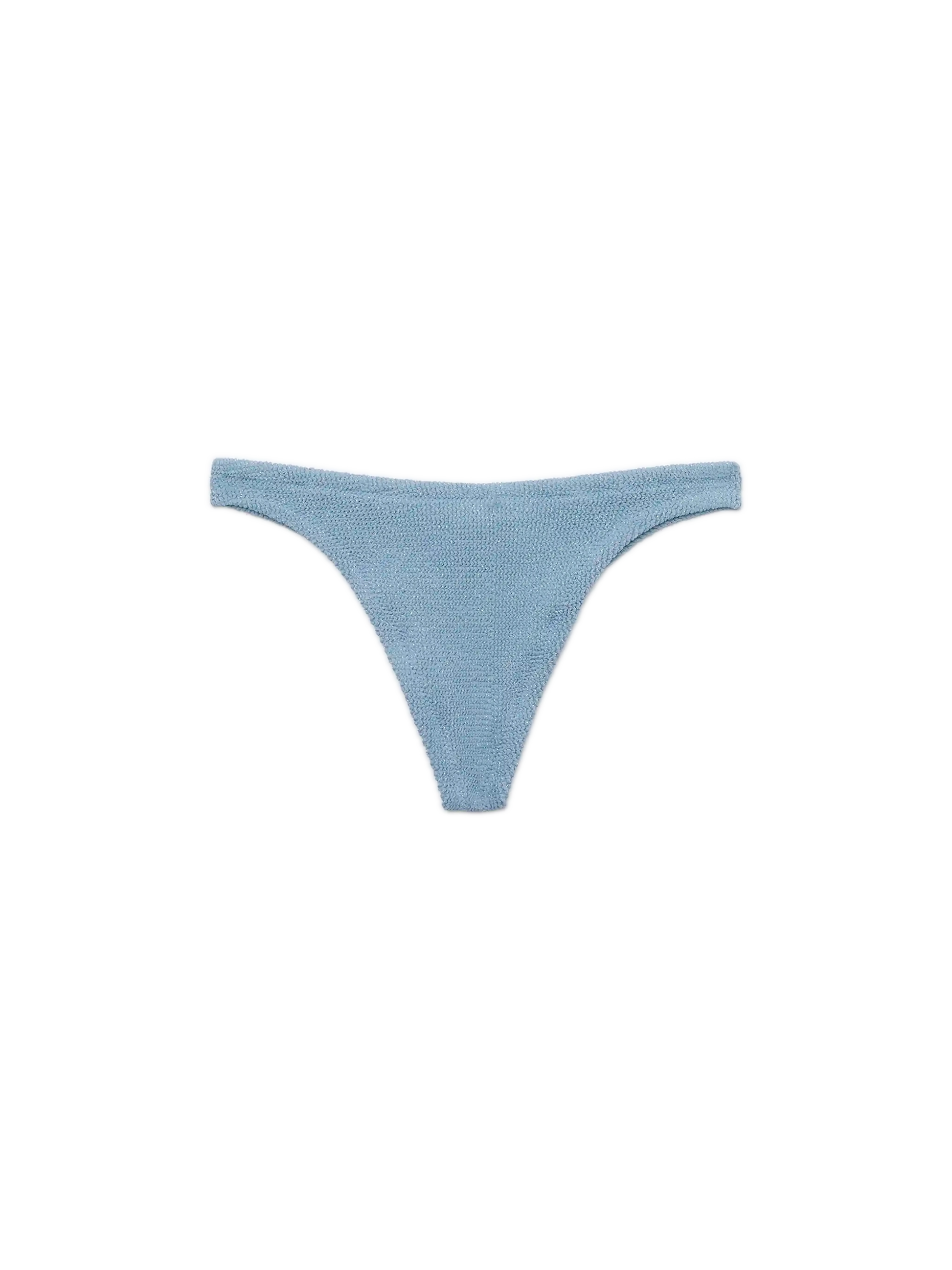 Naomi avio blue lurex crinkle cheeky swim briefs - MC2 Saint Barth