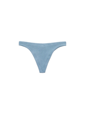 Naomi avio blue lurex crinkle cheeky swim briefs - MC2 Saint Barth
