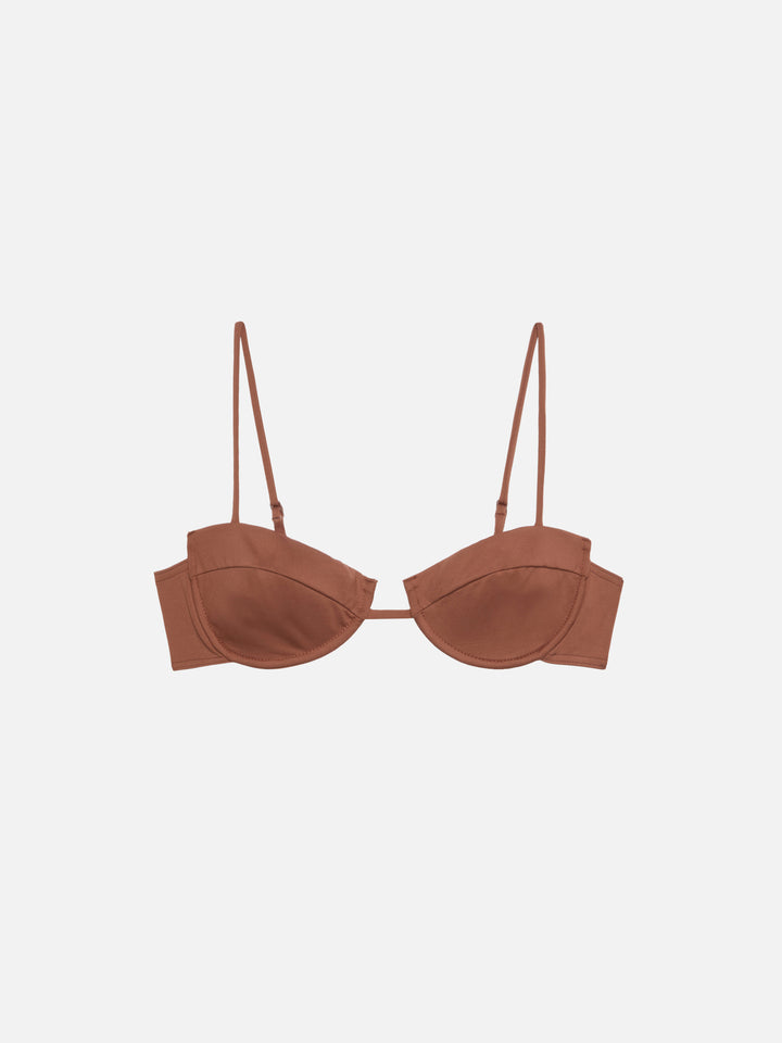 Salina bralette con ferretto marrone