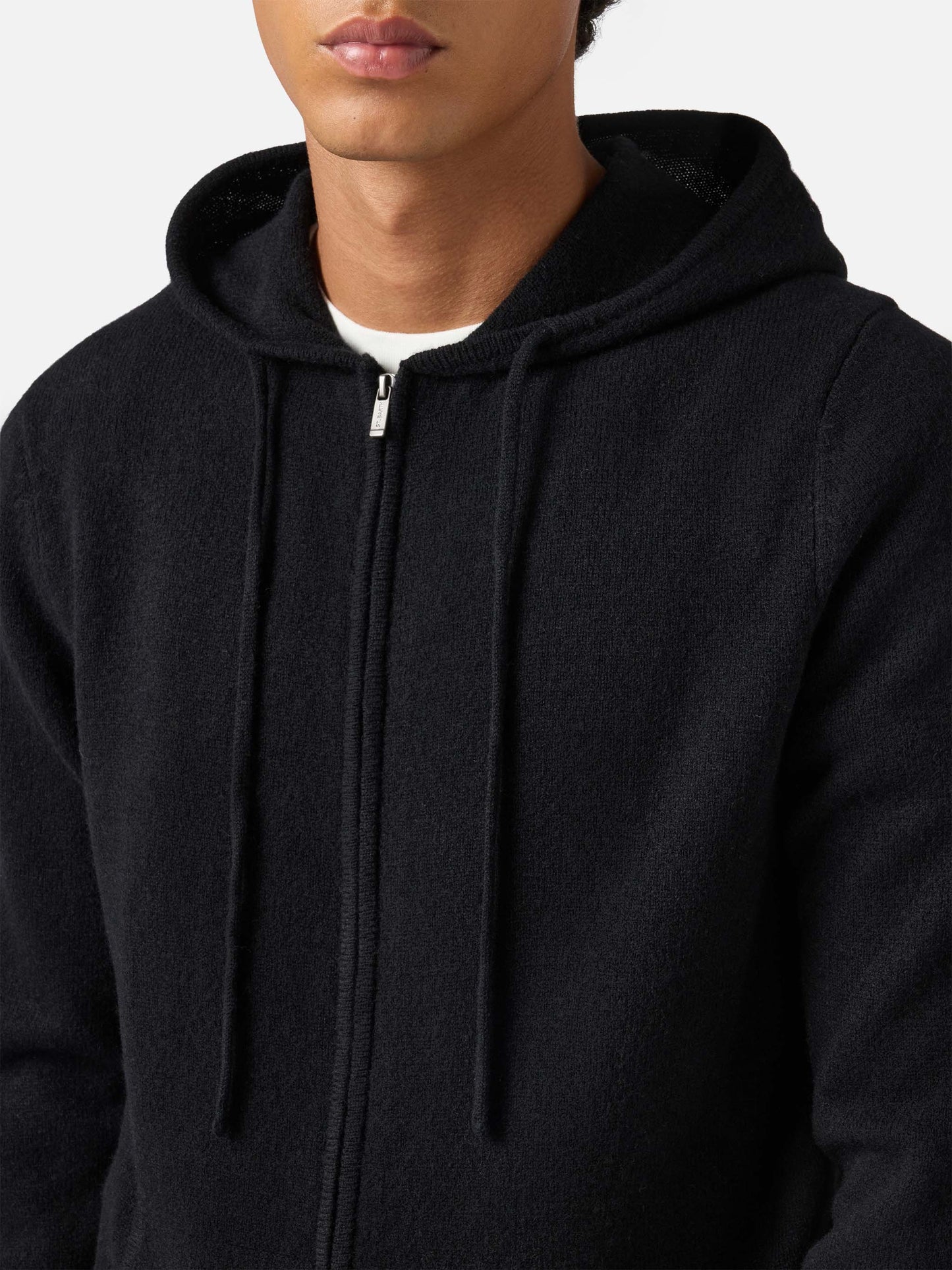 Felpa con cappuccio in 100% lambswool Notting nero