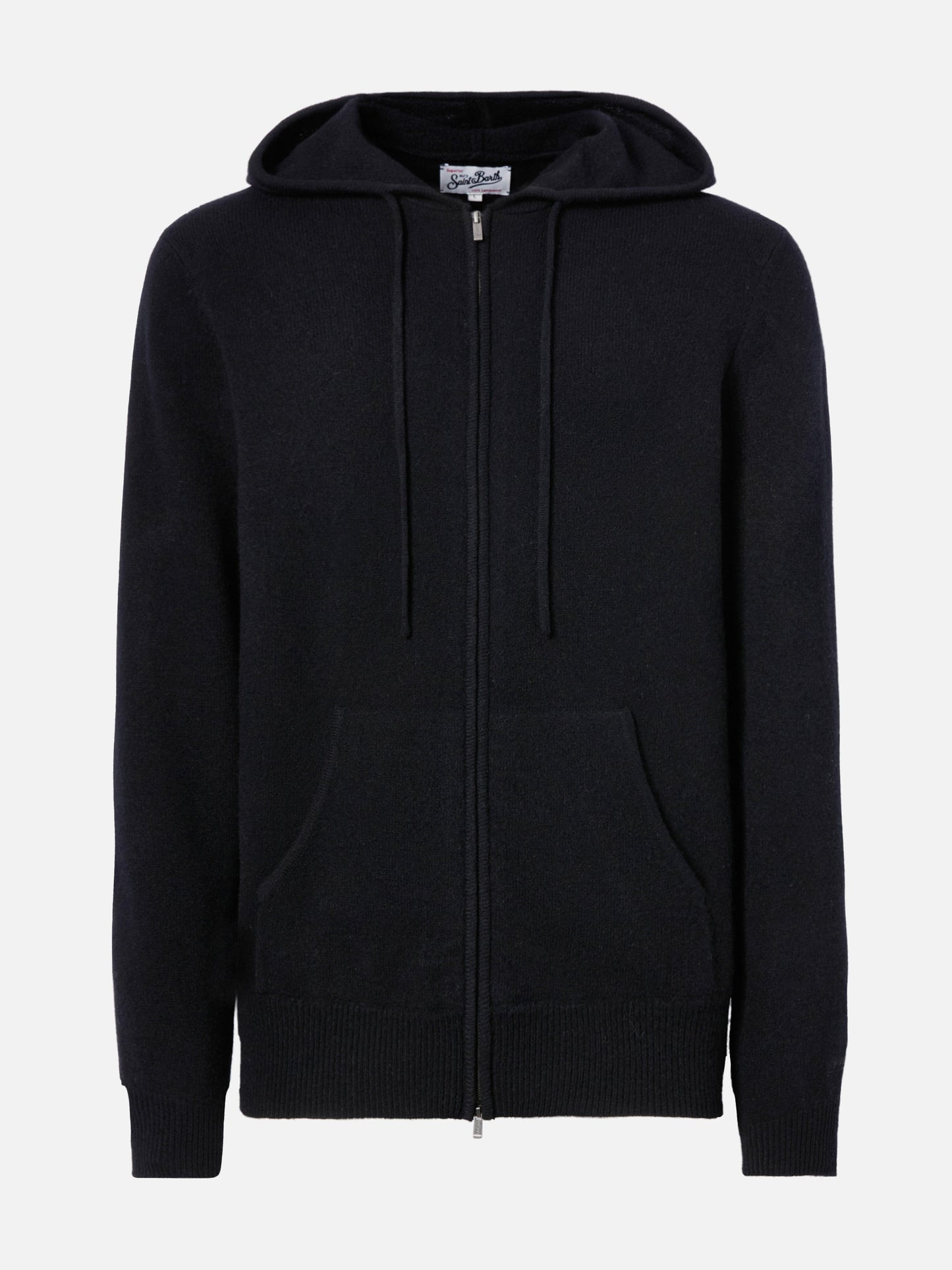 Felpa con cappuccio in 100% lambswool Notting nero