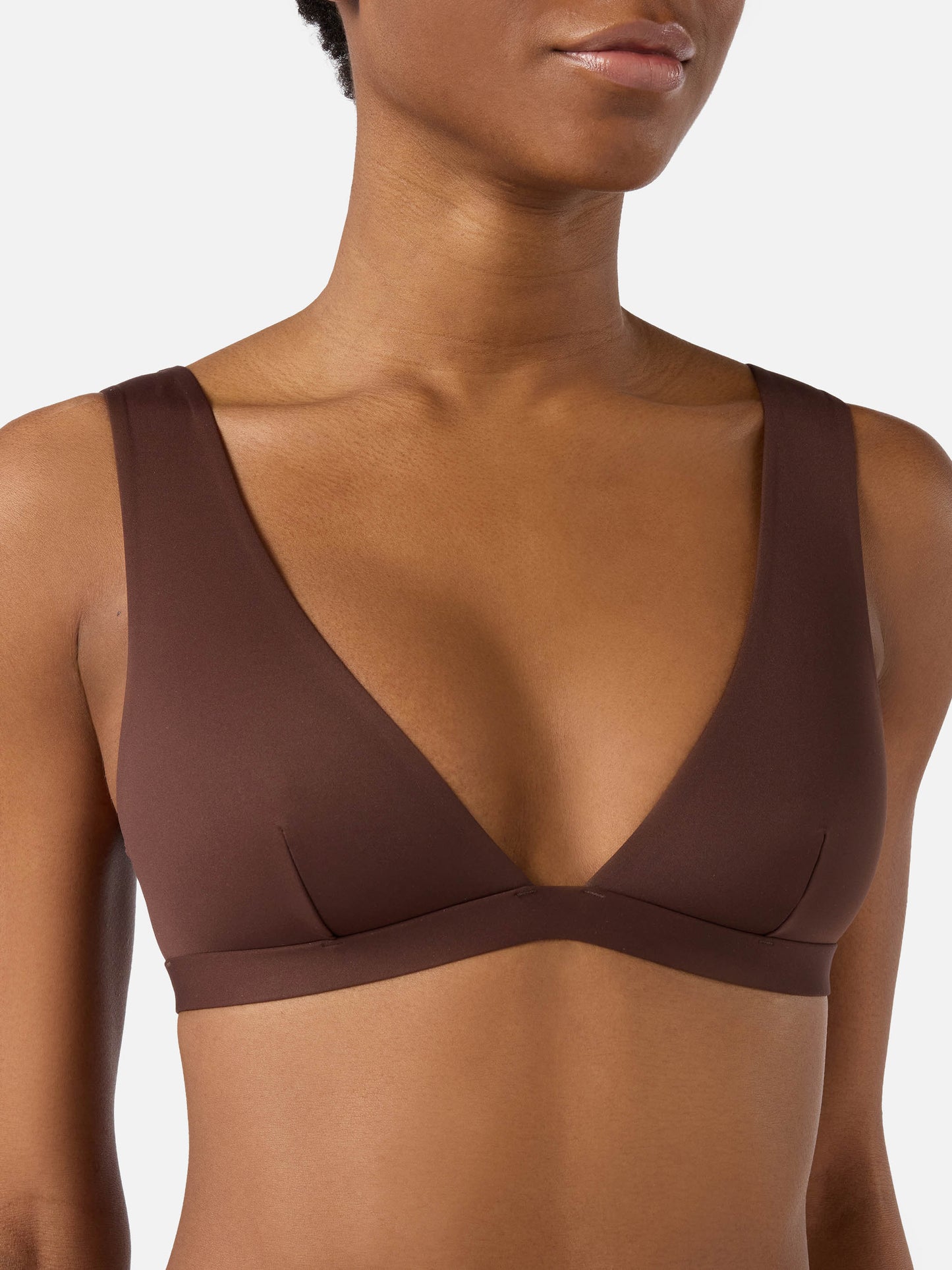 Ofelia Triangel-Bikinioberteil mit breiten Trägern in Braun
