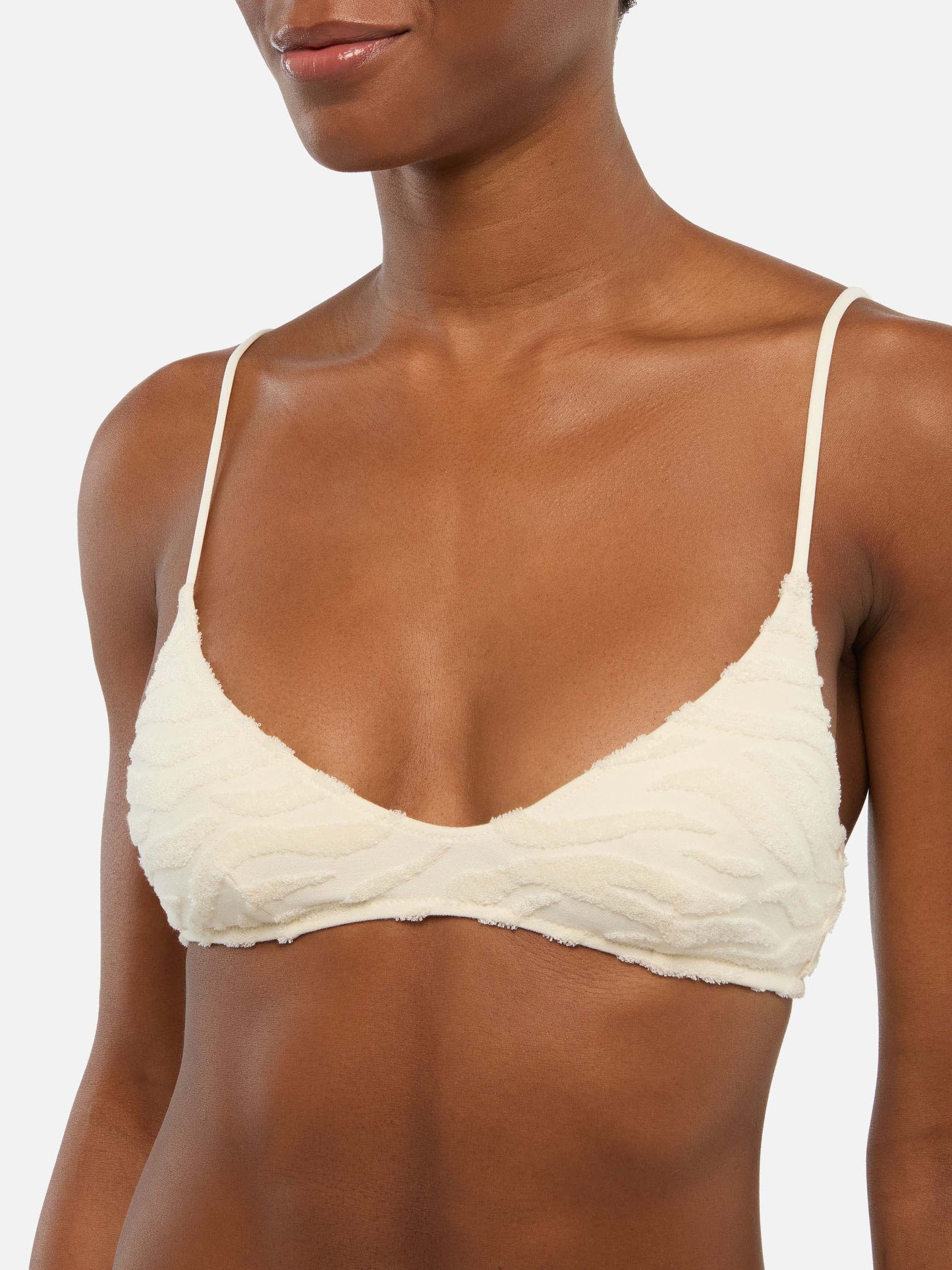 Bralette scollata in spugna zebrata in rilievo Paloma