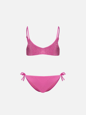 Paloma Jr pink bralette bikini with rhinestones - MC2 Saint Barth