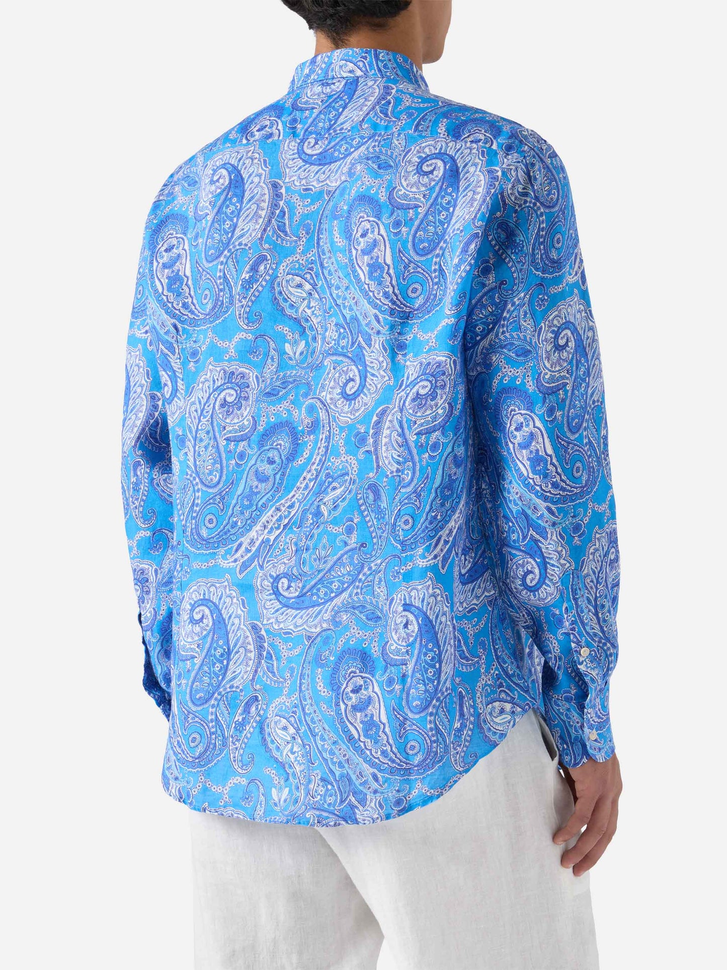Camicia Pamplona in lino con stampa paisley