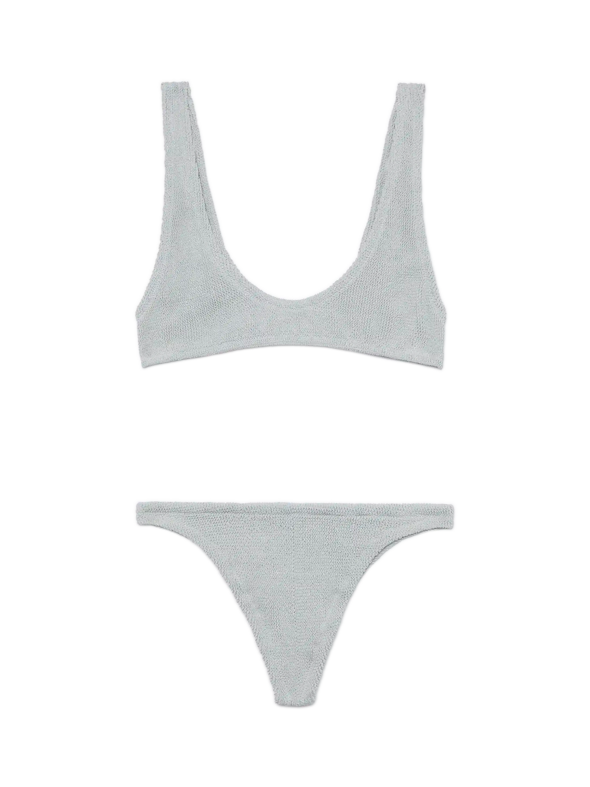 Lurex silver tiny crinkle bralette Pamy Naomi - MC2 Saint Barth