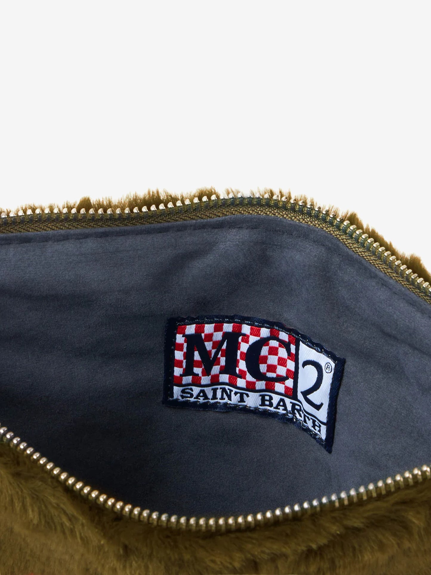 Parisienne green faux fur cross-body pouch bag - MC2 Saint Barth