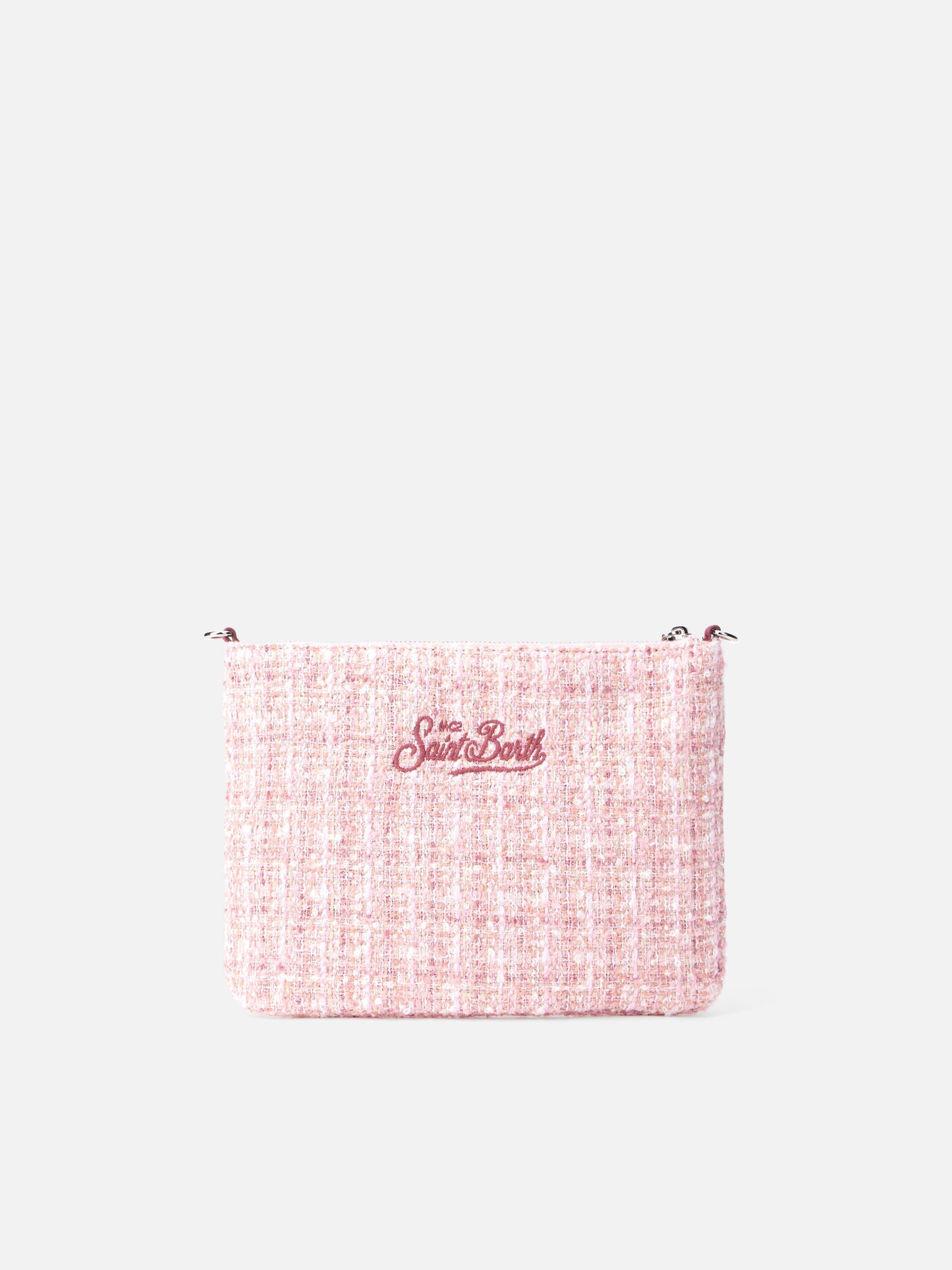 Pink tweed Parisienne pouch with chain - MC2 Saint Barth