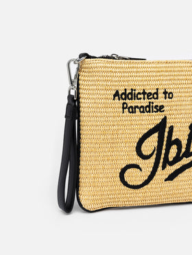 Pouch Parisienne in paglia con ricamo Ibiza