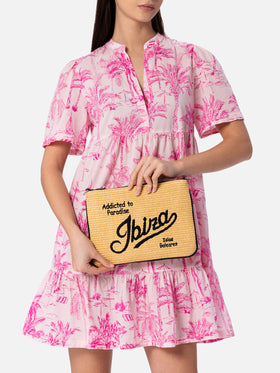 Pouch Parisienne in paglia con ricamo Ibiza