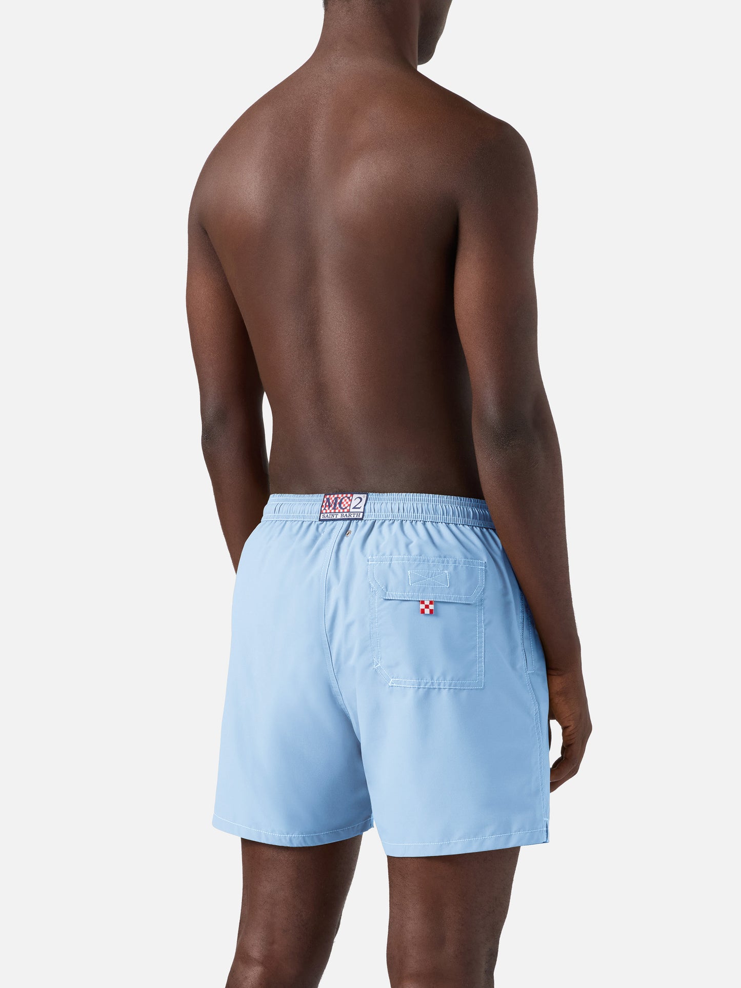 Himmelblaue mittellange Badeshorts Patmos