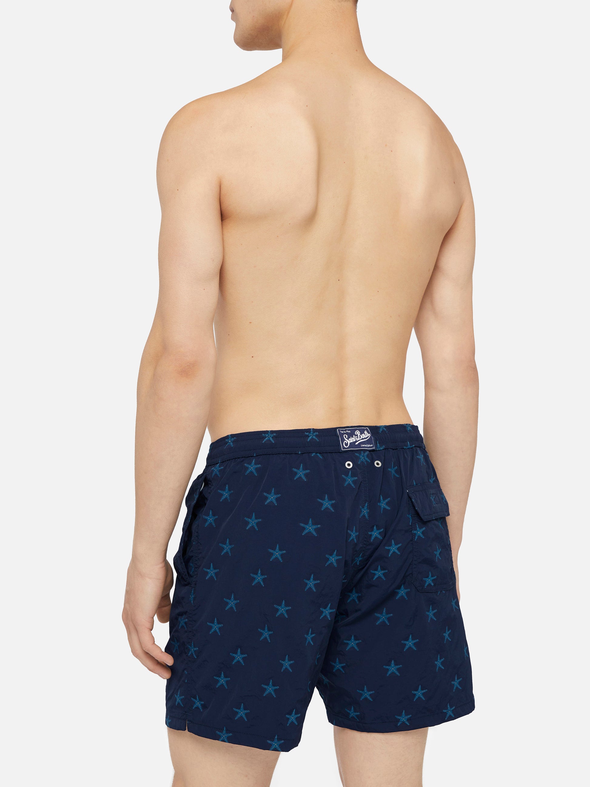 Mid-length swim shorts Patmos The Riviera with all over seastar jacquard - MC2 Saint Barth
