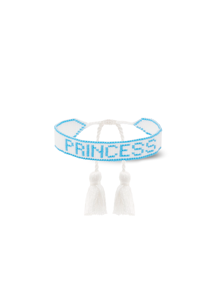 Braccialetto di perline con scritta "Princess"