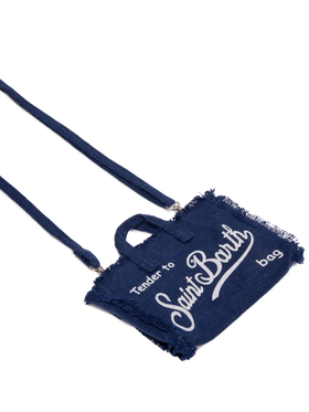 Navy blue linen Phone Bag - MC2 Saint Barth
