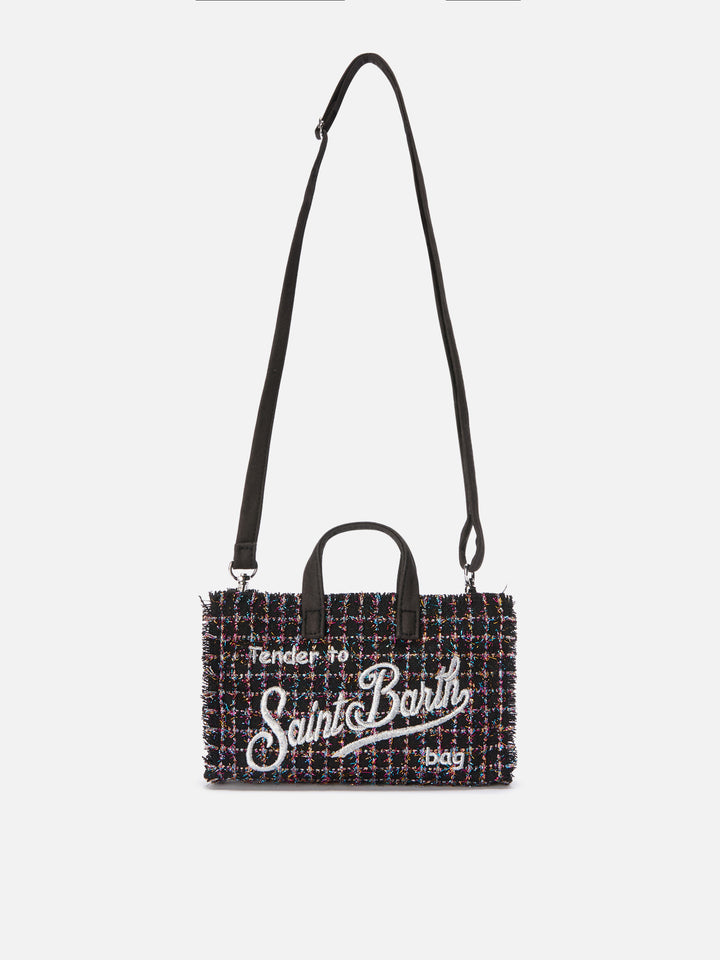 Mini borsa porta telefono Phone Bag Tweed lurex nero