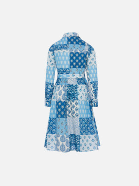 Philipa Jr long shirt dress with flower patch print - MC2 Saint Barth