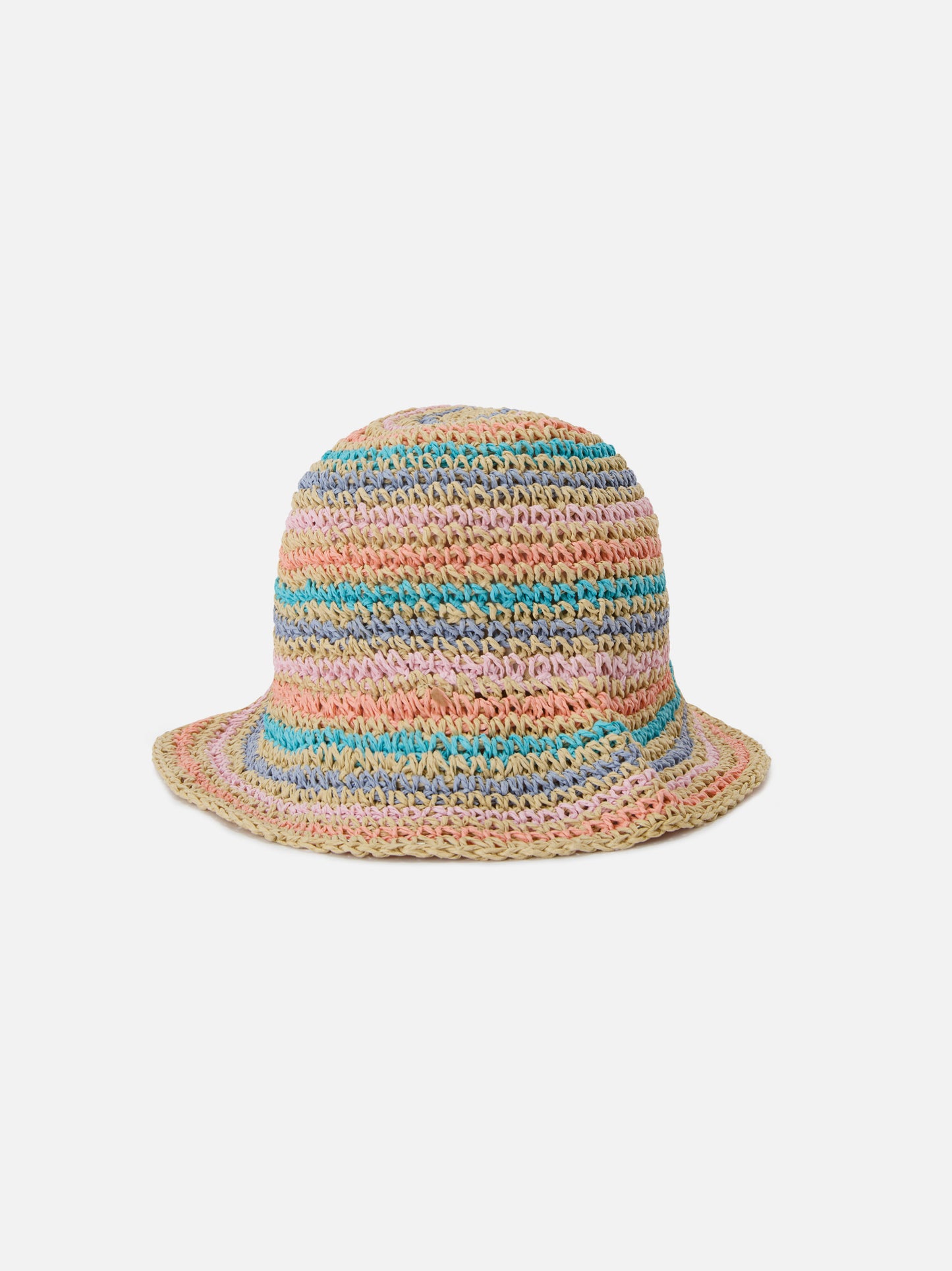 Polly bucket hat with multicolor stripes and embroidered logo
