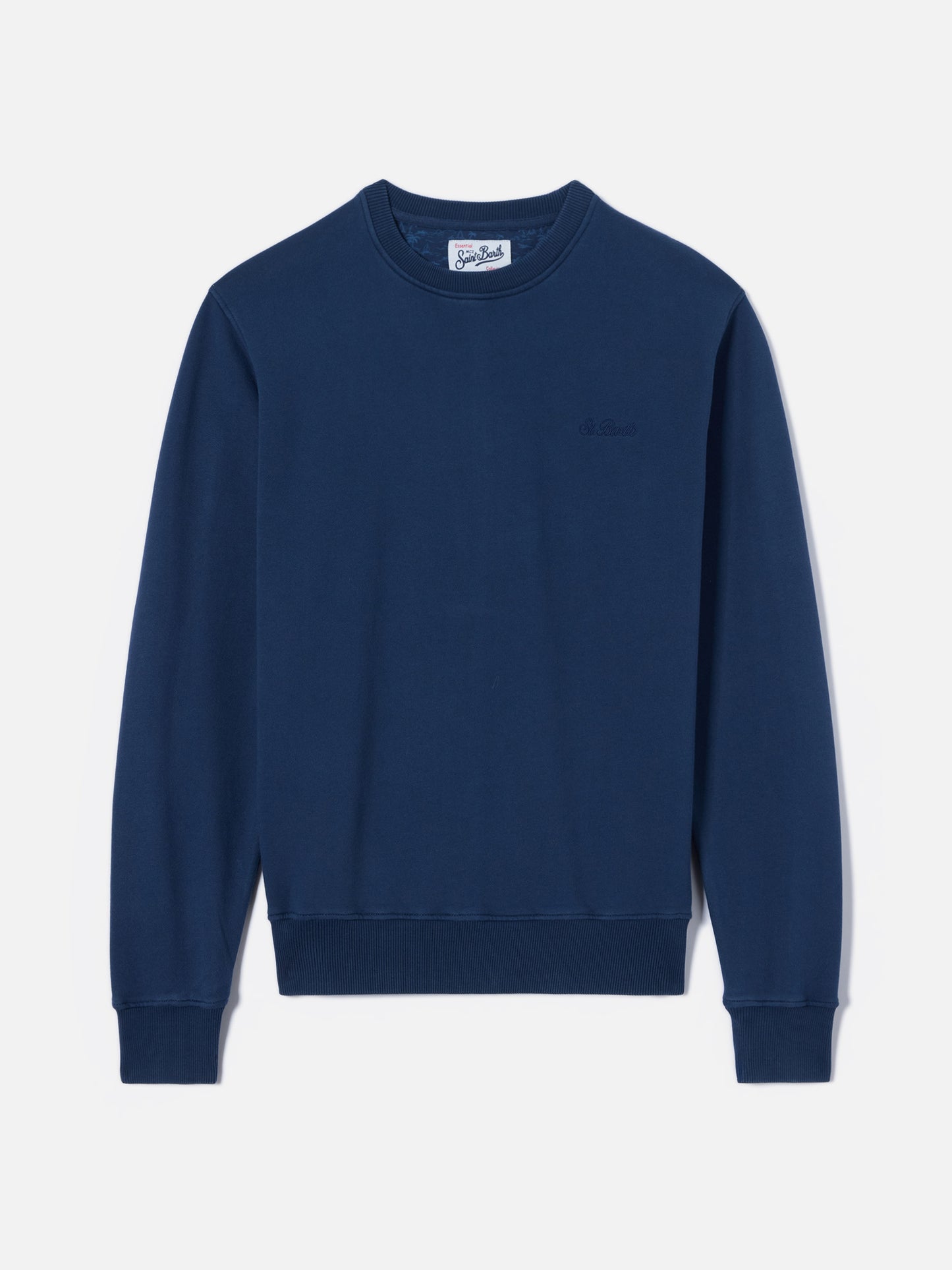 Navy blue Ponza sweatshirt in cotton with St. Barth embroidery