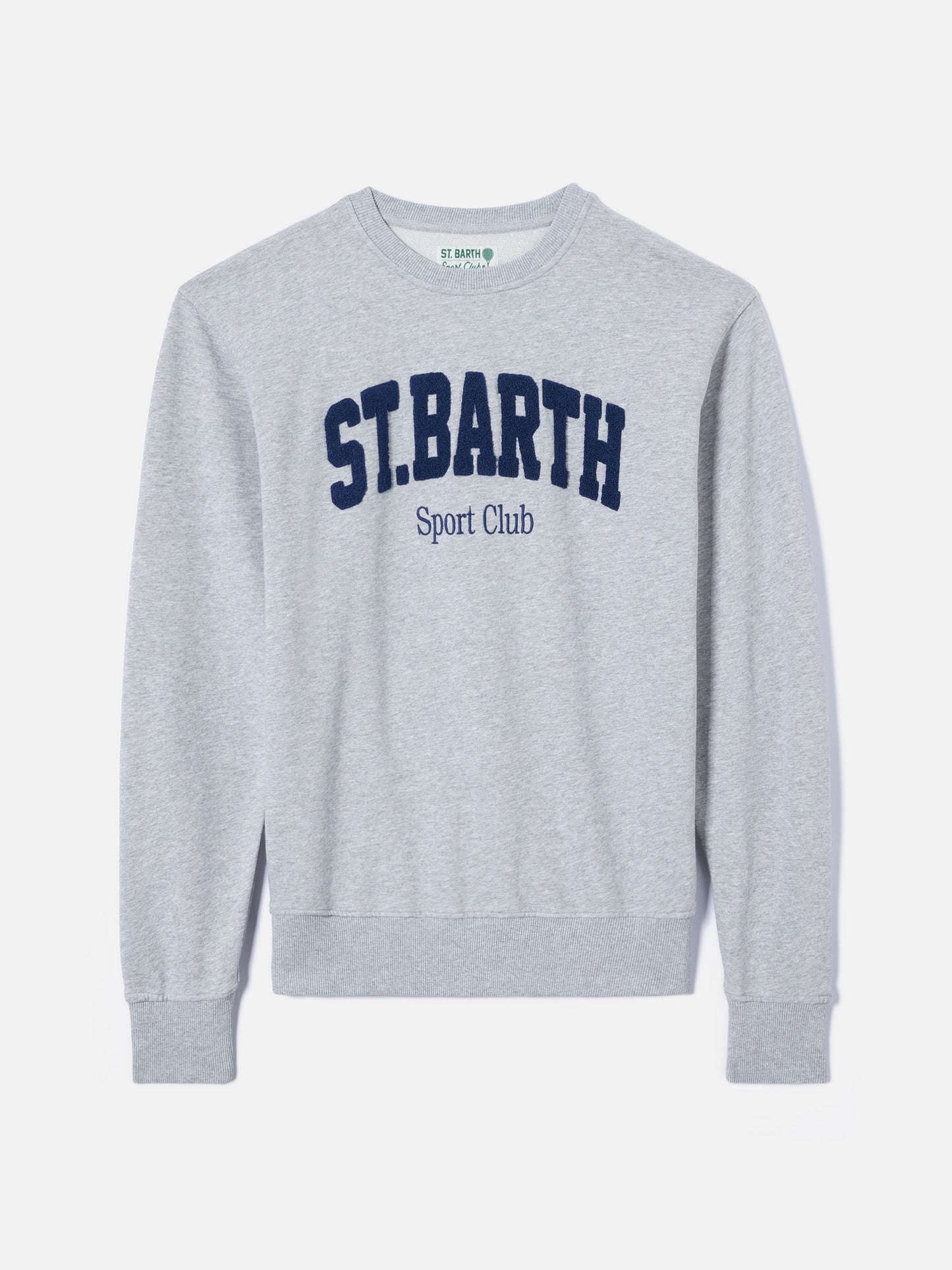 Grey Ponza cotton sweatshirt with Sport Club raised terry-effect logo