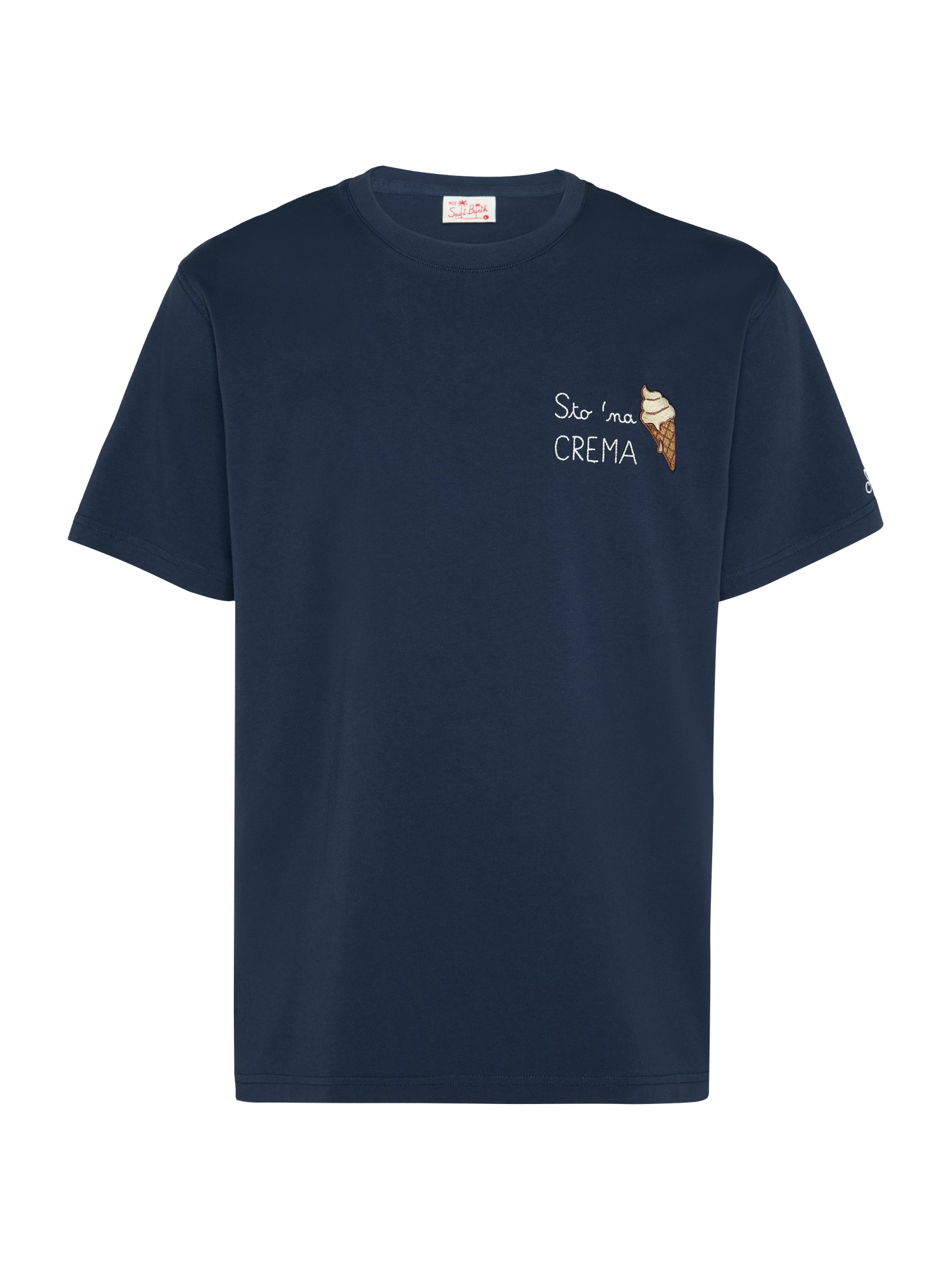 Classic fit cotton jersey t-shirt Portofino with Sto na crema embroidery - MC2 Saint Barth