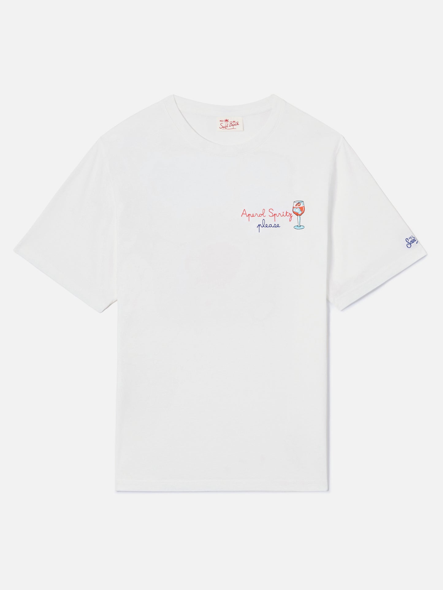T-shirt Portofino bianca con ricamo Aperol Spritz Please | Special Edition
